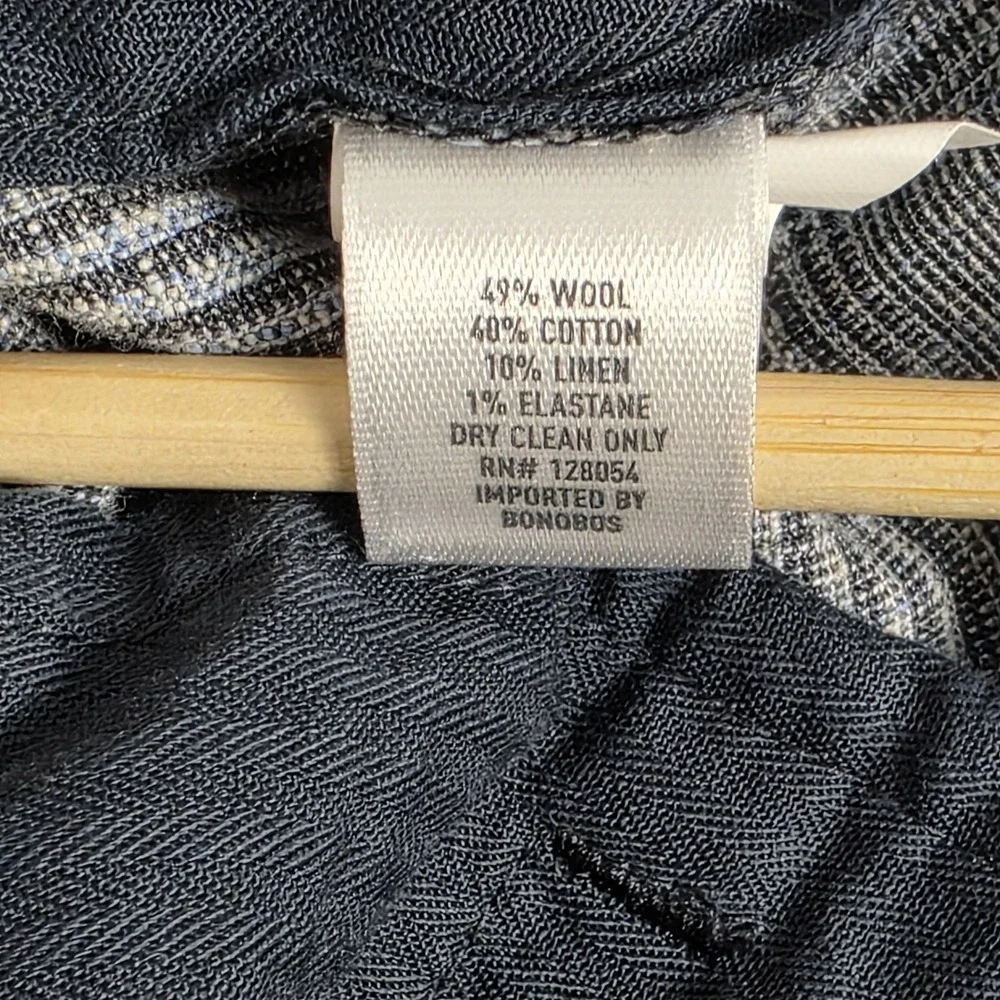Bonobos Tollegno 1900 Dress Pants Mens 32x32‎ (Fits 32x31) Glen Check Wool Blend